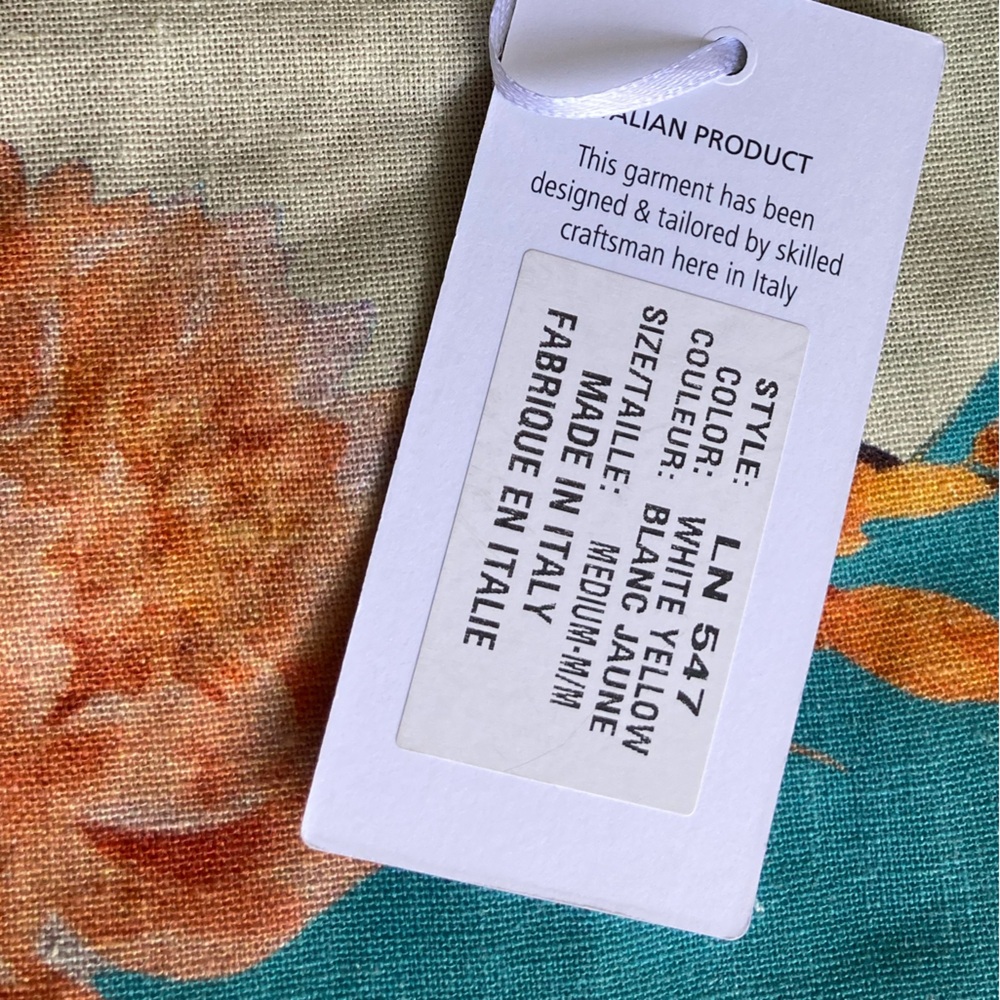La Ragarre Italian Linen Floral Dress-Size M- New With Tags. - Picture 8 of 8